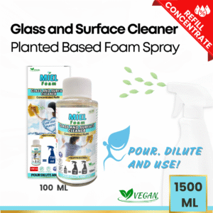 Miel Foam Plant-Based, Vegan, Non-Toxic, Concentrated, High Performance, Eco-Friendly, Animal-Friendly, Foam Spray, Glass Cleaner, Natural Glass & Surface Cleaner